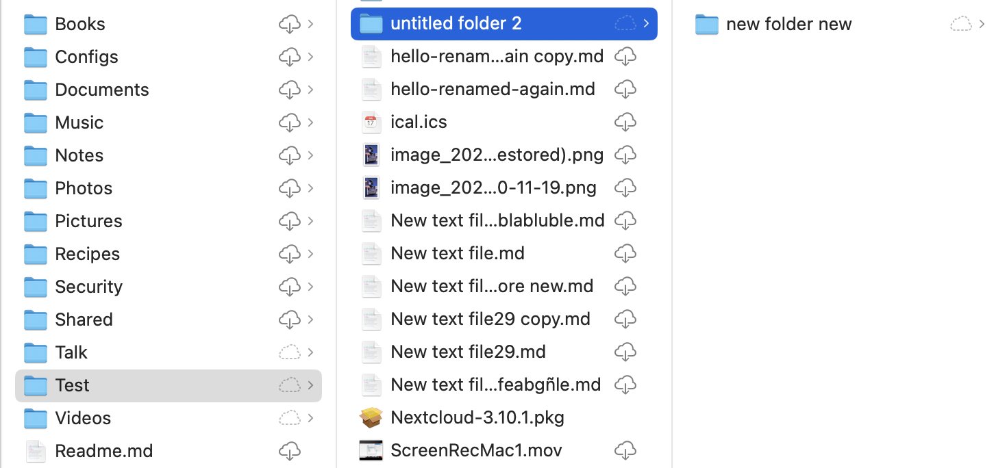 Sync status icons for macOS virtual files