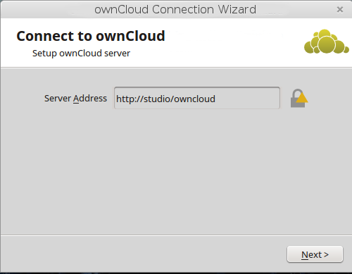 form for entering ownCloud server URL