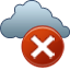 Status icon, little cloud with red circle and white x