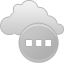 Status icon, little gray cloud with gray circle and three horizontal 
white dots