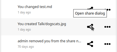 open share dialog option