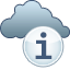 Status icon, little cloud with letter "i" in white circle